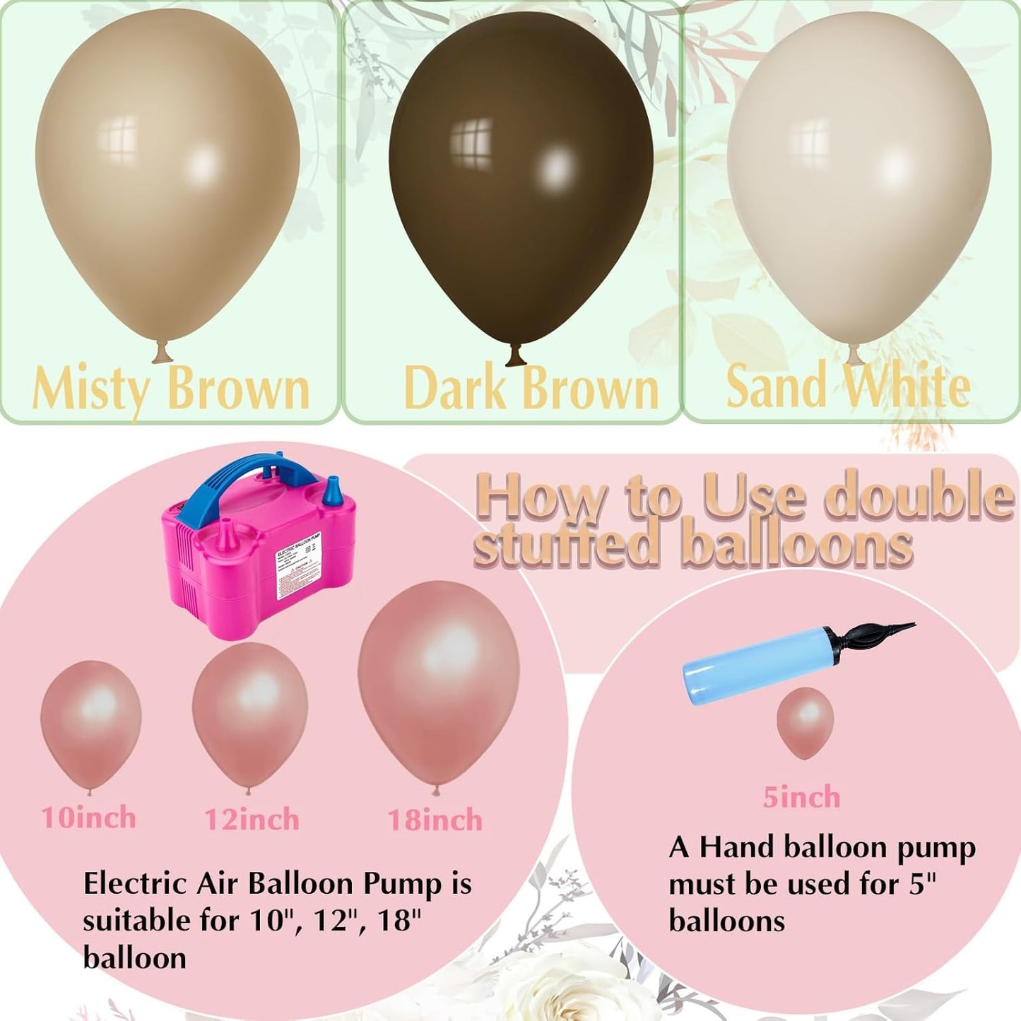 Pale Brown Balloons, Scmdoti Misty Brown Balloons Different Sizes 18 12 10 5 Inches, Tan Balloon Garland Arch for Birthday Baby Shower Graduation Wedding Anniversary Party Decorations(MistyBrown)
