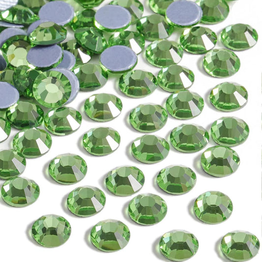 Beadsland Hotfix Rhinestones, 1440pcs Flatback Crystal Rhinestones for Crafts Clothes DIY Decorations, Light Green, SS20, 4.6-4.8mm
