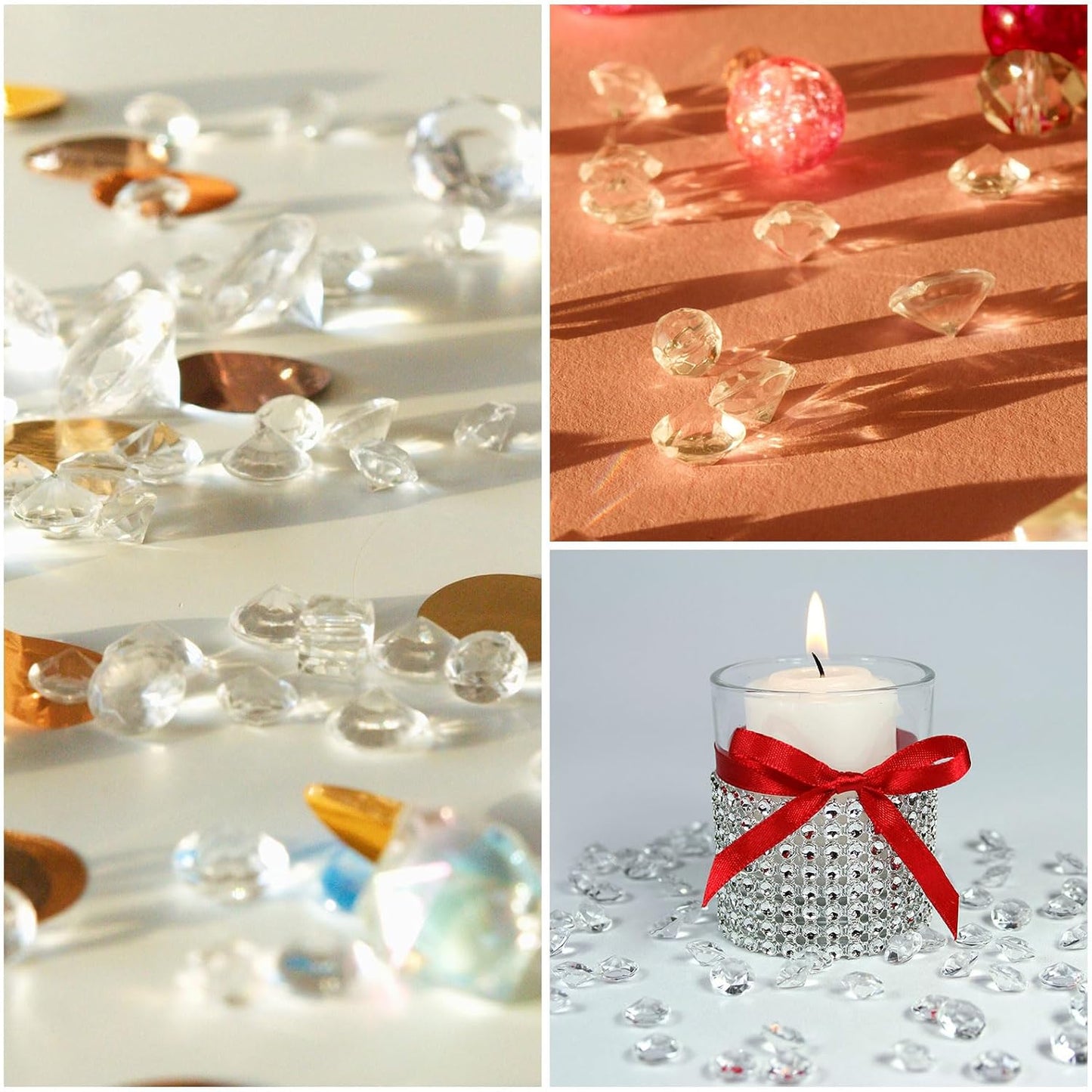 PATIKIL 14000Pcs Wedding Table Scatter Confetti Crystals 3mm Acrylic Diamonds Vase Fillers Gems for Table Centerpiece Decorations Bridal Shower Party, Blue AB