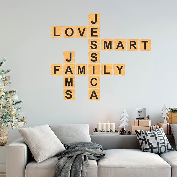 Mossdecal Letter Stencils Kit 1.5 Inch, Reusable Plastic Letters and Numbers Interlocking Stencil Set 62 Pcs, Plastic Stencils for Wood Signs, Wall, Fabric, Chalkboard, Signage, DIY School Projects