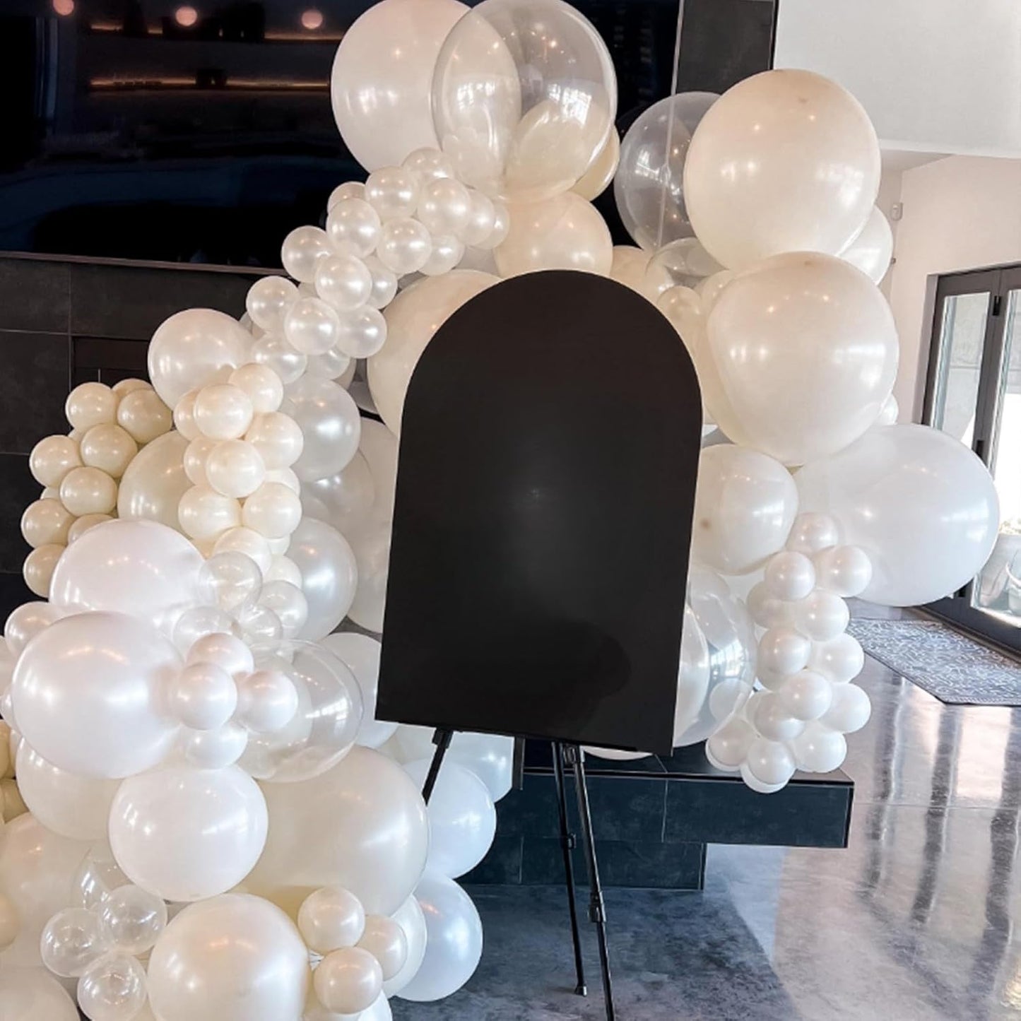 White Balloons, 55 PCS 12 Inch Double Stuffed Pearl White Wedding Balloons for Engagement Proposal Bridal Shower Baby Shower Birthday Party Decorations