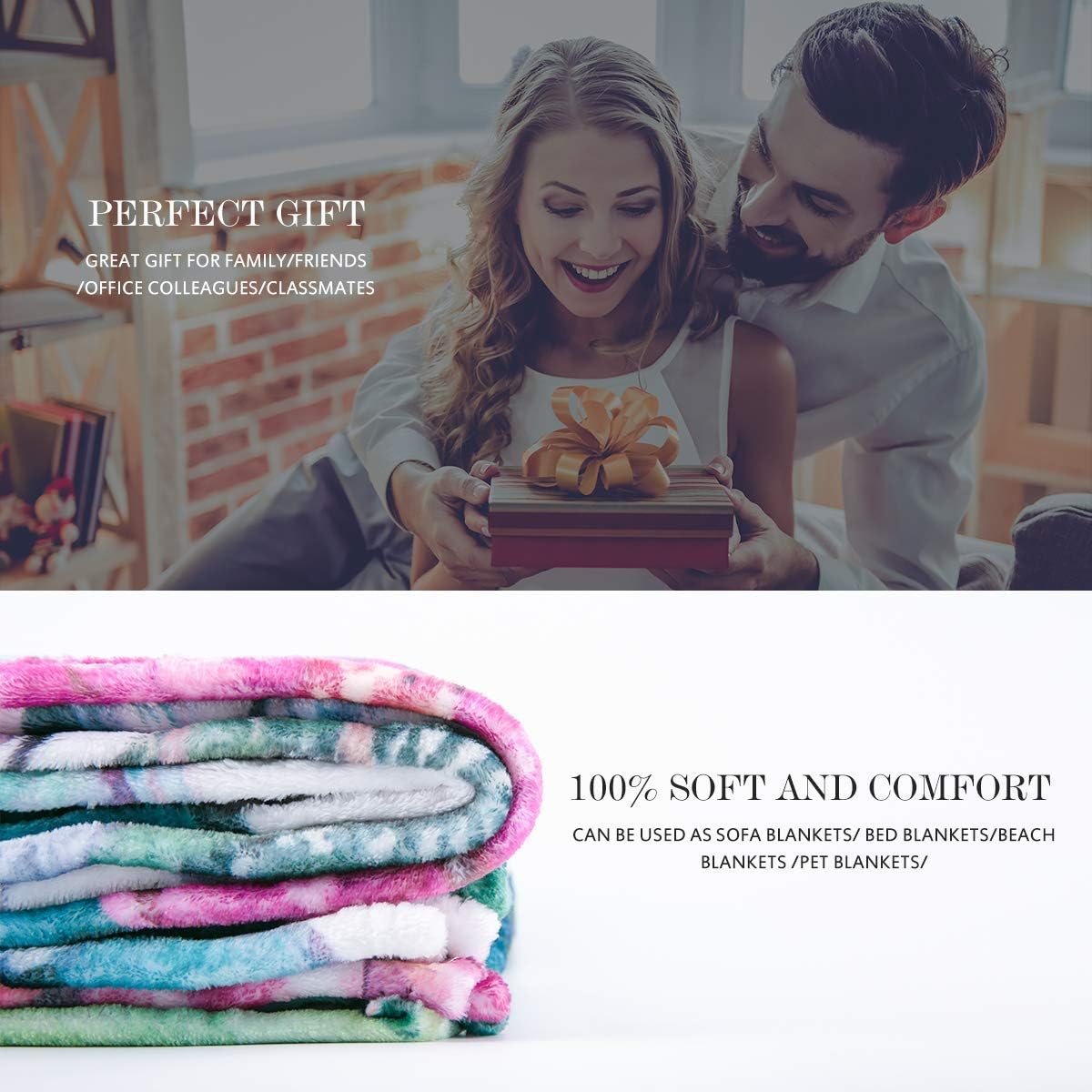 Jekeno Rose Flowers Blanket Gifts for Women Girls, Birthday Valentines Soft Throw for Adult, Lightweight Warm Flannel for Bed Sofa Couch Office Home 50"x60"