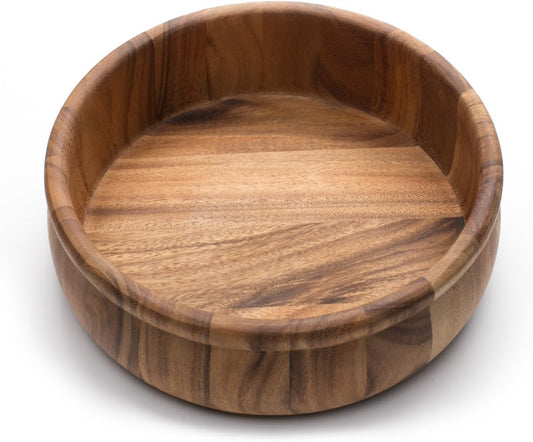 Ironwood Gourmet Large Bead Rim Petaluma Salad Bowl, Acacia Wood, Brown, 12 x 12 x 4 inches