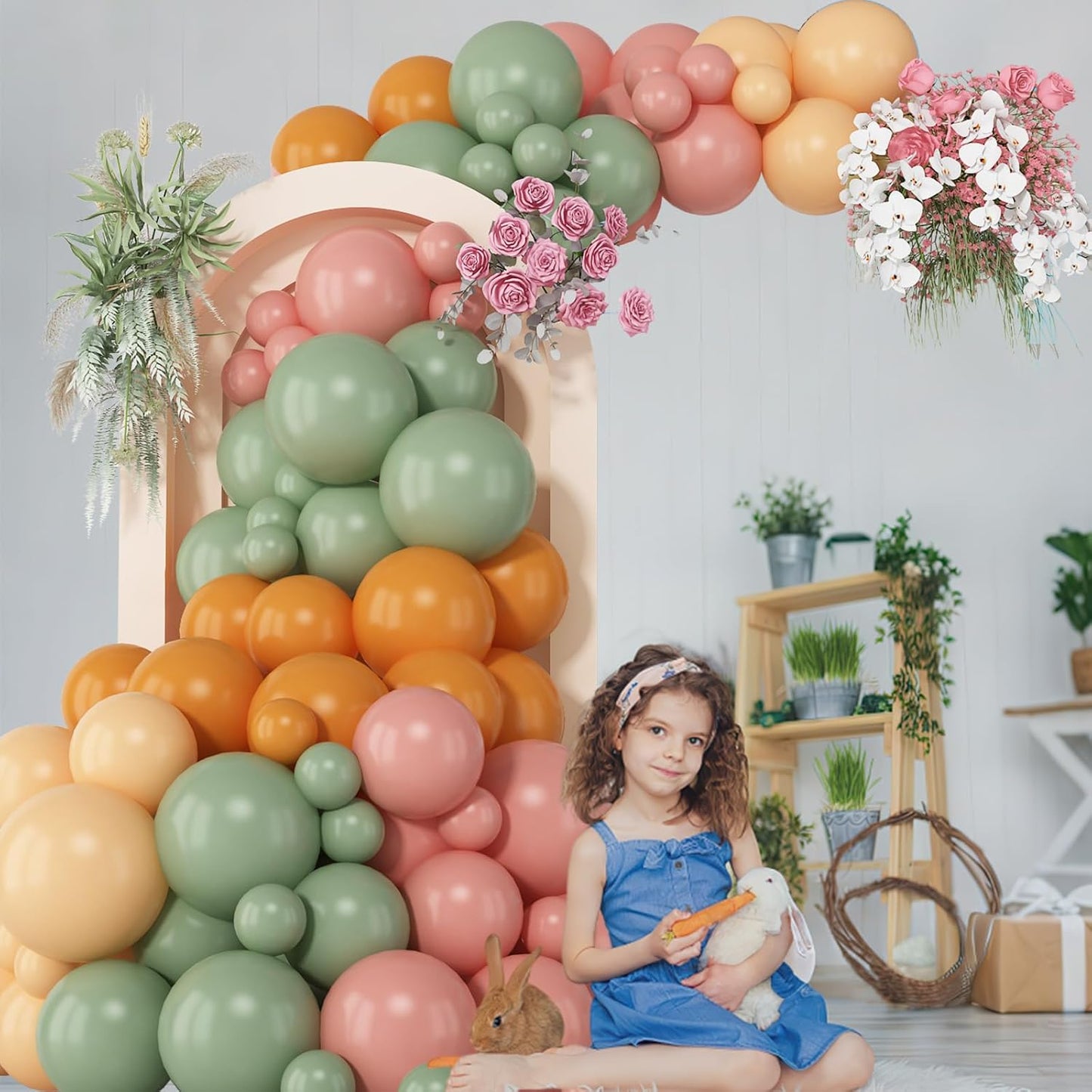 Sage Green and Pink Balloons Arch Retro Dusty Pink Olive Green Burnt Orange Beige Balloons Garland for Boho Thanksgiving Fall Autumn Baby Shower Fairy Floral Jungle Safari Birthday Party Decor