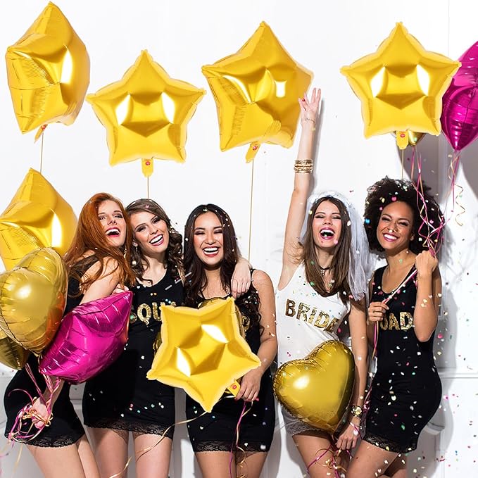 20 Pcs Star Balloons,18 Inch Star Foil Balloons,Stars Shaped Balloon Mylar Helium Balloon for Birthday Party Anniversary Wedding Baby Shower Decorations (Gold)