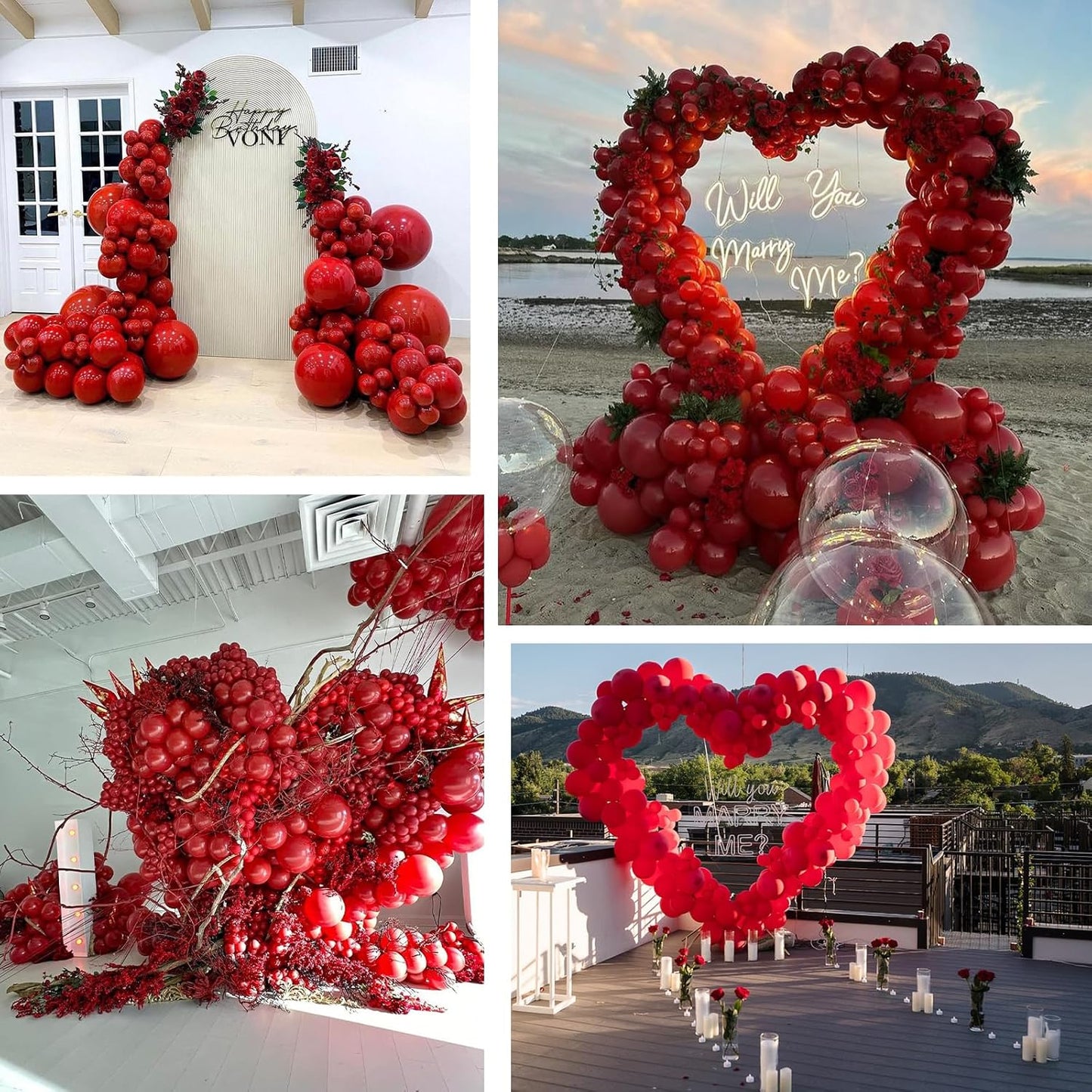 100pcs 12 inch Red Latex Balloons Party Decorations for Birthday, Halloween,Wedding, Anniversary, Baby Shower