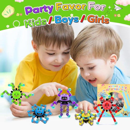 5 PCS Fidget Spinner Toys for Kids & Adults,Party Favors Supplies Goodie Bags Stuffers,Classroom Fidget Small Prizes for Students,Bulk Travel Sensory Toy for 3-5-8-12,Boys Girl Birthday Gifts