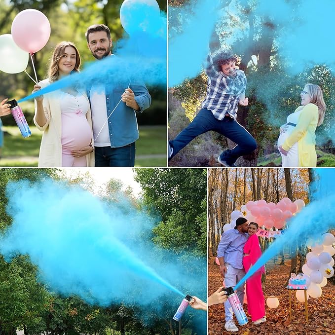 QIYVLOS Gender Reveal Fire Extinguisher 2 Packs, Gender Reveal Smoker Bomb, Baby Boy Reveal Party Ideas for Gender Reveal Decorations (Large, Blue)