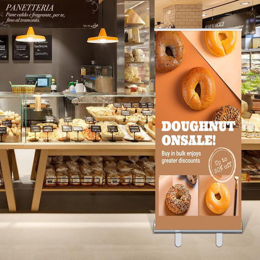 Custom Retractable Banner with Aluminum Stand, Personalized Pop up Banners and Full Color Design with Portable Travel Case for Events, Trade Shows, Advertising, Business, Photo (33"x81")