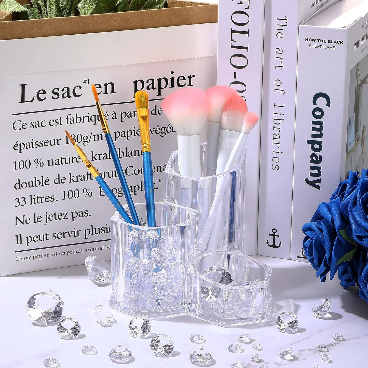 Hicarer 800-Piece Diamond Decorations - Acrylic Diamond Table Scatter Crystals for Vase Fillers, Party Decor (Clear, 30mm, 20mm, 12mm, 8mm, 4mm)