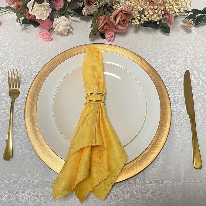 13inch Round Plastic Charger Plates Set of 8,Gold Charger for Dinner Plates,Decorative plates for Wedding,Party,Event Tabletop. (Metallic foil Gold)