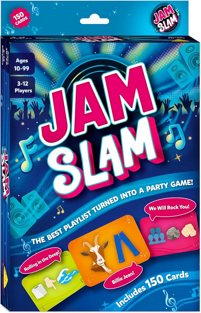 Gouda Games Jam Slam Music Card Game - Fast-Paced Song Guessing Party Game for Family Game Night, Fun for Adults, Teens & Kids, Gift for Music & Board Game Lovers, 3-12 Players
