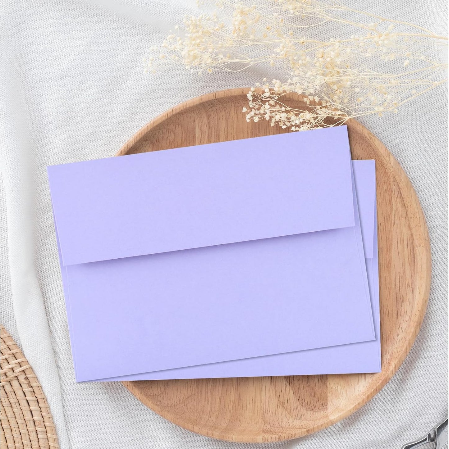 50 Pack A2 Envelopes for Invitations,4.37x5.75 inches,A2 Envelopes Purple Self Seal,Printable,for Wedding,Invitation,Baby Shower,Purple