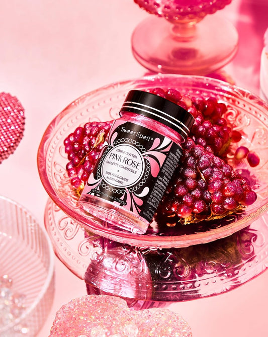 Sweet Spell Pink Edible Glitter (15g) - Shimmer Sparkles for Drinks, Cakes, Cocktails - 100% Edible & Food Grade Glitter, Vegan, Gluten-Free (Pink)