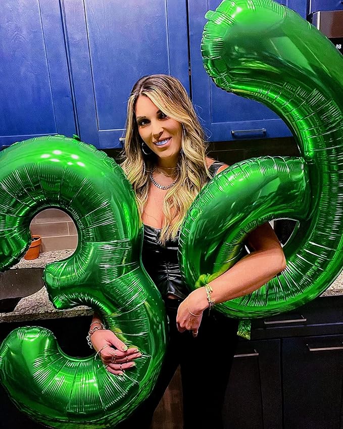 Dark Green Number 9 Balloon 40 Inch, 9th Birthday Party Decorations for Children, Giant 9 Foil Balloon for Party Supplies