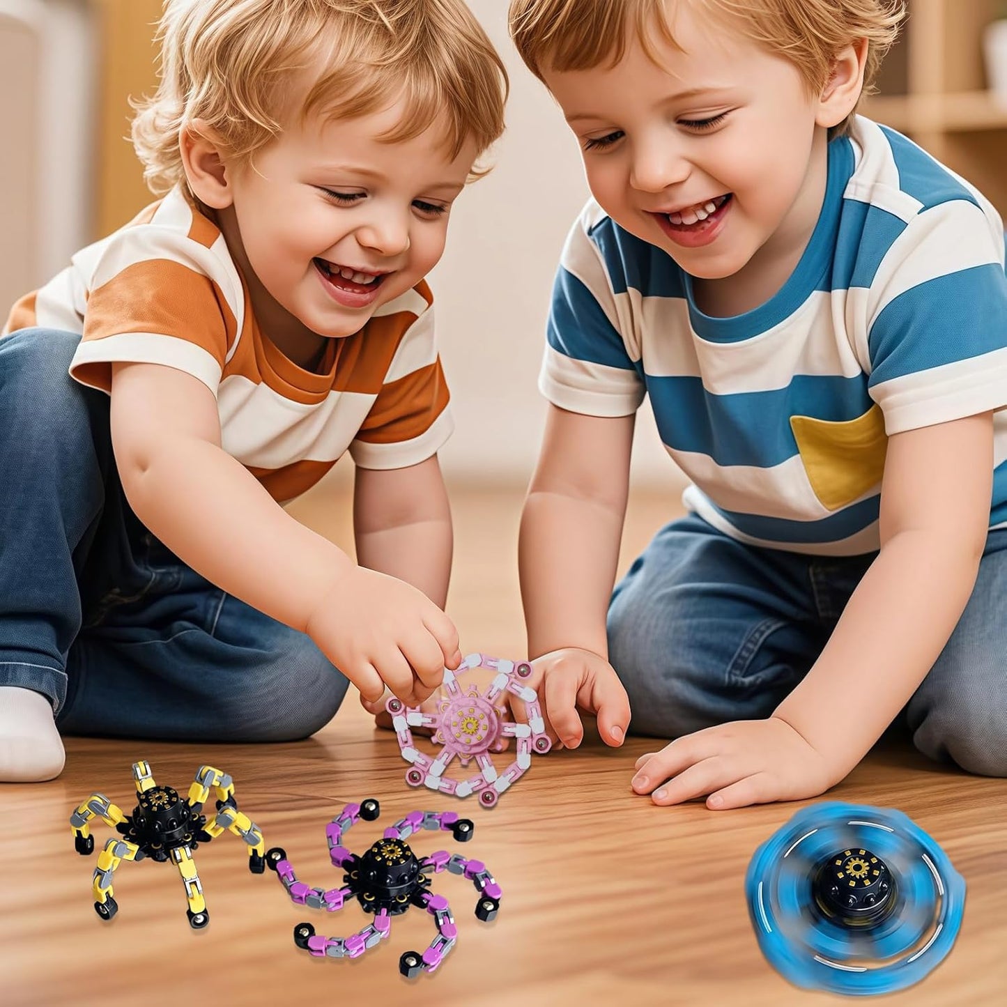 12pcs Transformable Fidget Spinners Children's Advanced Fidget Toys for Stress Relief Ideal Fidget Spinners for Sensory Toys for Boys and Girls with Autism,Party Favors