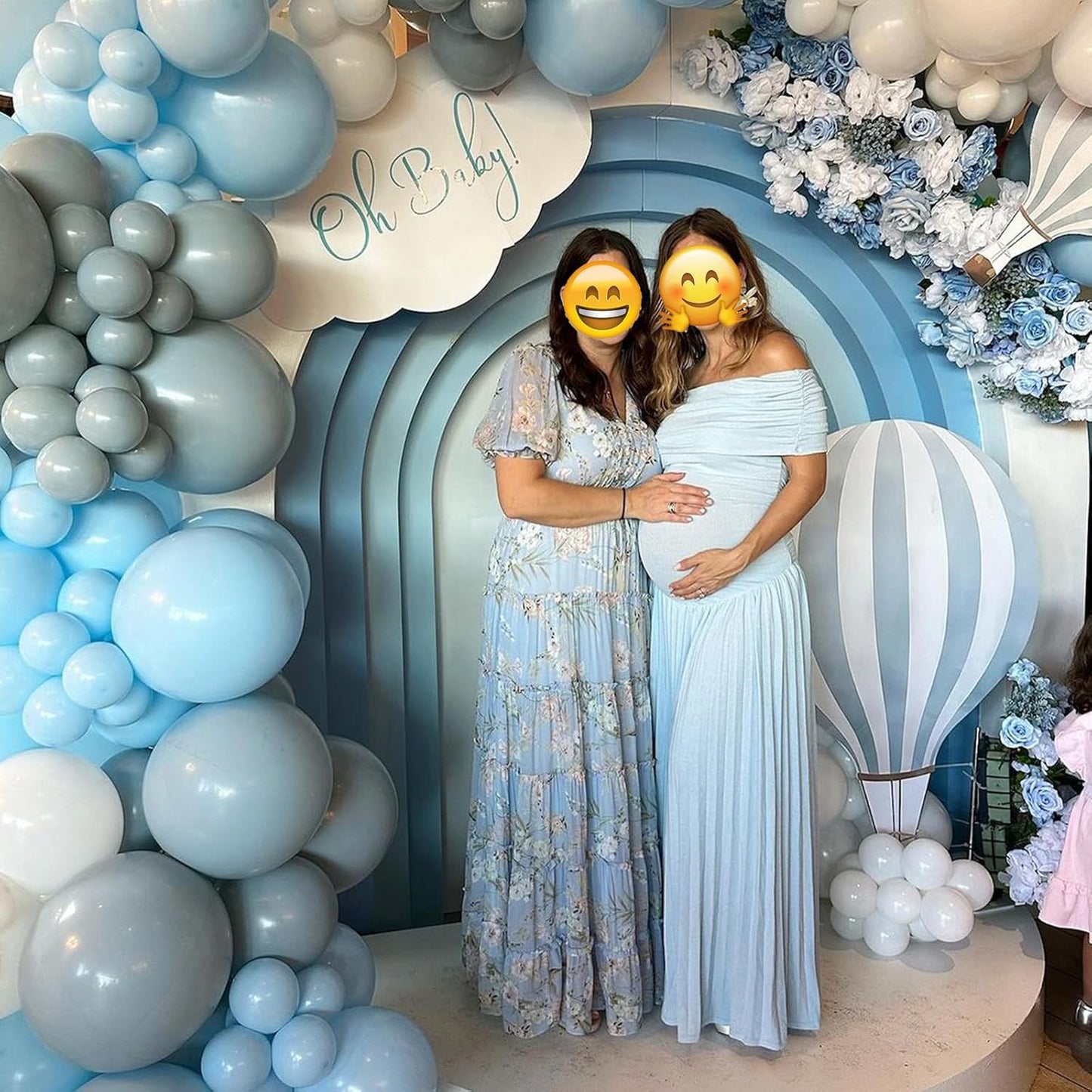 Dusty Blue Balloons Garland Arch Kit, Haze Blue Sand White Balloon Arch Kit, Pastel Blue Beige Balloon for Baby Shower Gender Reveal Birthday Engagement Wedding Bridal Shower Party Decorations