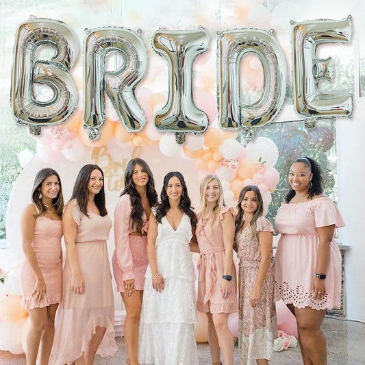 32 Inch Bride Balloons, Silver Bride To Be Balloon For Bridal Shower Decor,Bachelorette Party Decorations, Engagement Party Supplies