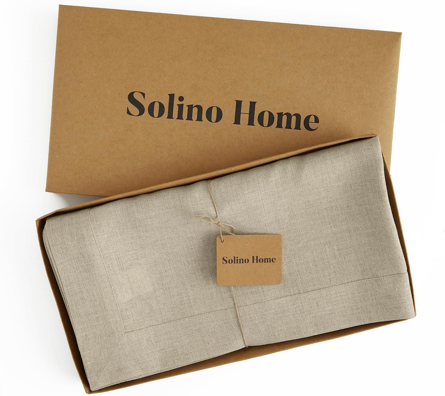 Solino Home Natural Linen Tablecloth 60 x 144 Inch - 100% Pure Linen Table Cloth for Rectangle Tables - Fete, Machine Washable Tablecloth for Fall, Autumn, Thanksgiving, Christmas, Holiday