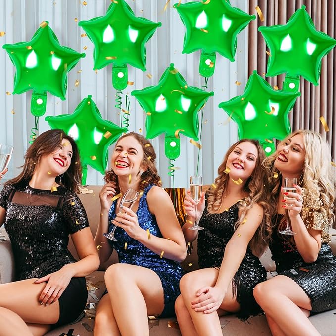 50 Pcs Star Balloons,10 Inch Green Star Foil Balloons,Stars Shaped Balloon Mylar Helium Balloon for Birthday Party Anniversary Wedding Baby Shower Decorations (10inch-green)