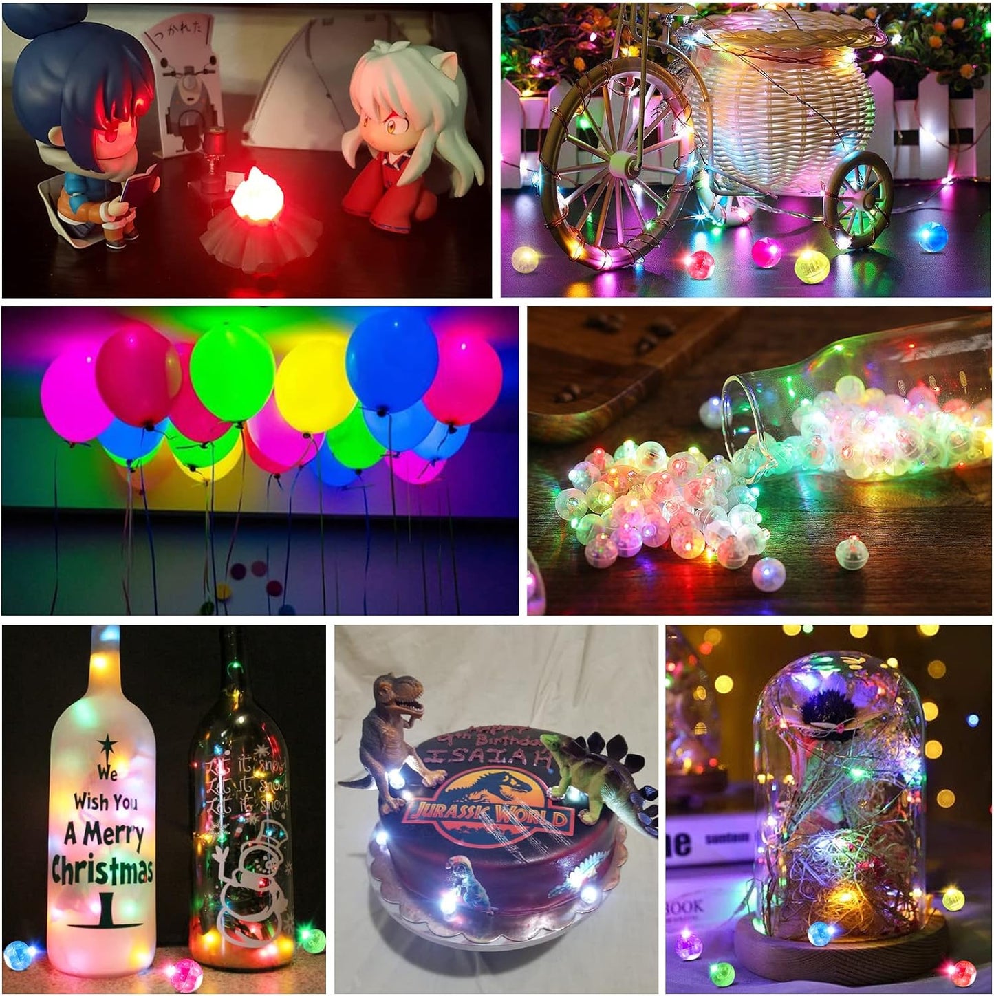 ZGWJ 200PCs Mini Led Lights,Led Balloons for Party Decorations Neon Party Paper Lantern Easter Eggs Birthday Party Wedding Halloween Christmas Decoration
