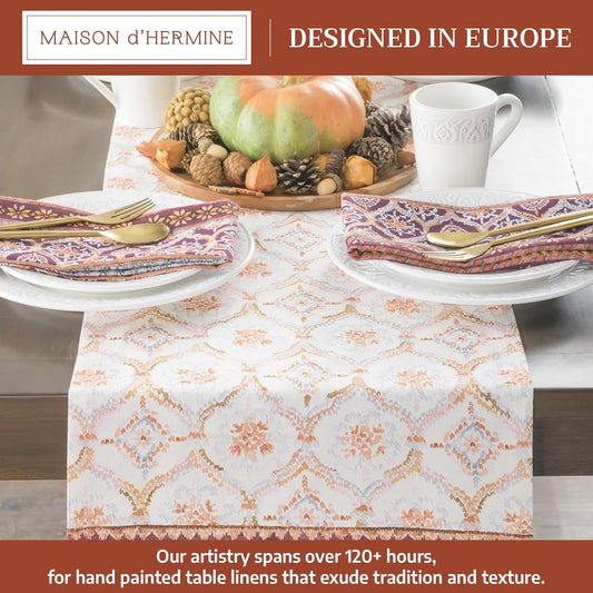 Maison d' Hermine Table Runner 100% Cotton Single Layer Table Runners 60 inches Long for Thanksgiving Christmas Decorations Home Kitchen Dining Party Wedding (Fair Isle, 14.5" x 60")