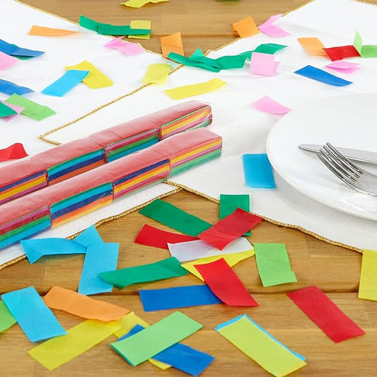 Biodegradable Tissue Paper Confetti Refills for Confetti Cannon, Multicolor (1/4 Pound Sleeve of Confetti)