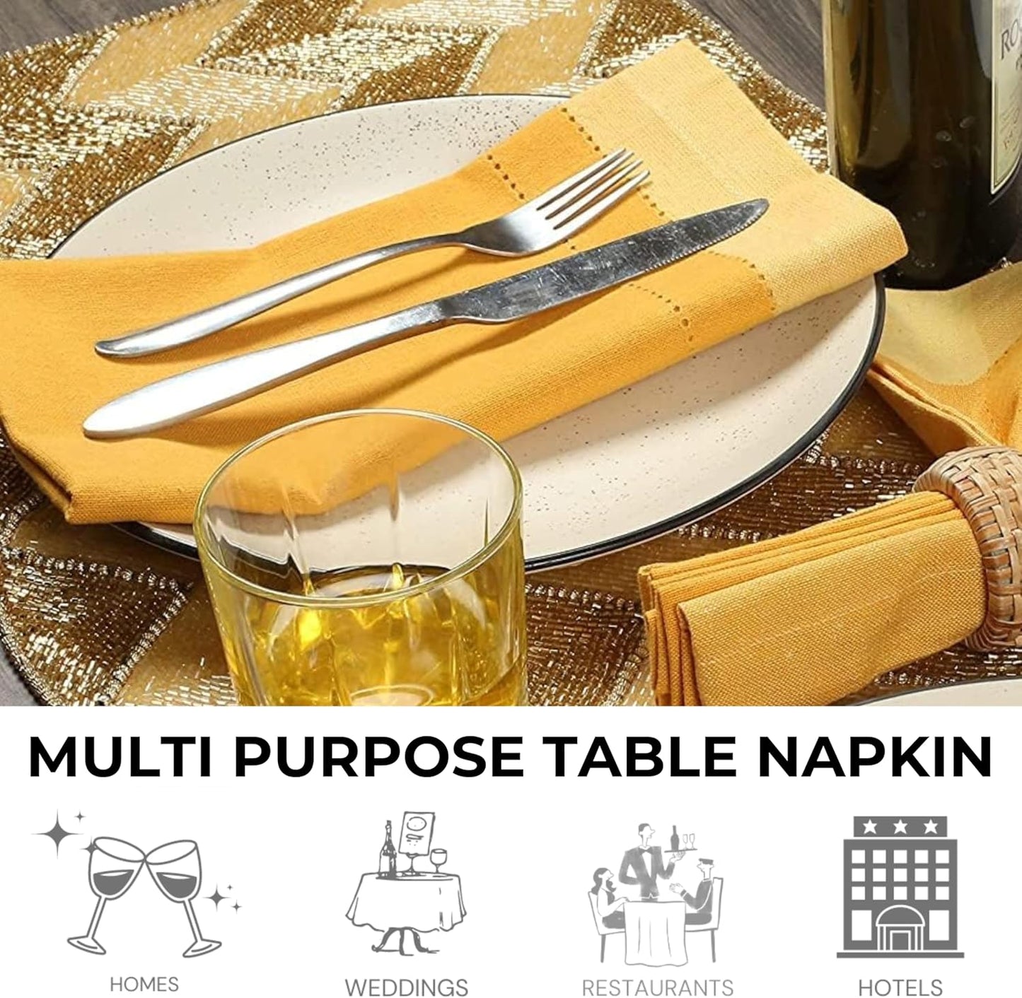 Homidate Cloth Dinner Napkins – Machine Washable Reusable Fabric Napkins for Weddings, Parties & Table Decorations