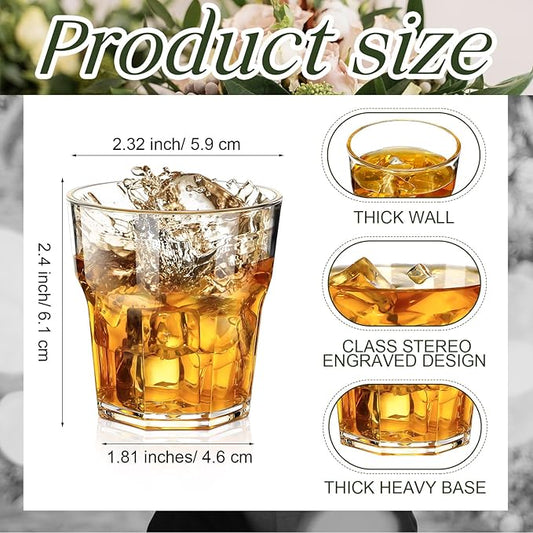 Tioncy 50 Pcs Acrylic Drinking Glasses 3 oz Small Whiskey Glass Clear Shot Glasses Bulk Unbreakable Stackable Mixed Drinkware Mini Beer Mug for Drinking Bars Wine Vodka