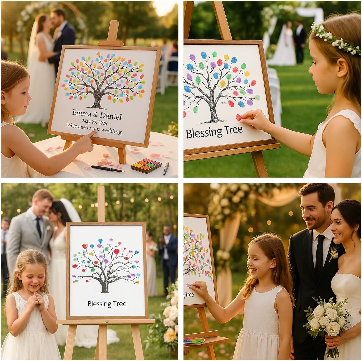 Wedding Guest Book Personalized – Customizable Sign-in Book for Weddings, Baby Showers, and Special Events (B - Custom Model, 20×28 inch (10–200 Guests))