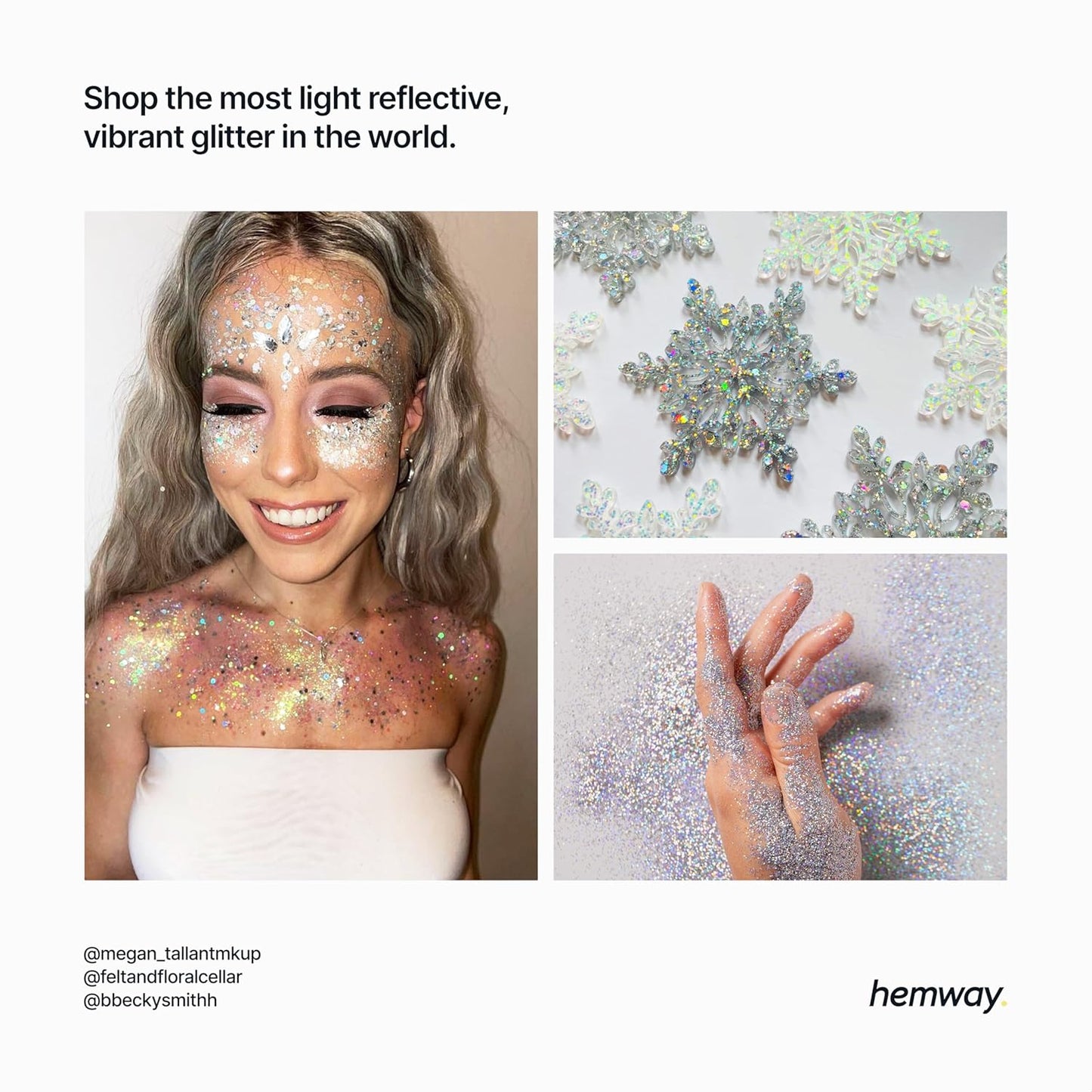 Hemway Eco Friendly Biodegradable Glitter 100g / 3.5oz Bio Sparkle Vegan for Festival, Art, Craft - Extra Chunky (1/24" 0.040" 1mm) - Silver Holographic