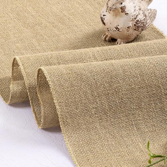 MLMC Natural Burlap Table Runner Rustic Boho Jute Table Runner 13" x 72" Summer Farmhouse Vintage Jute Fabric for Home Wedding TV Stand Crafts Party Dining Table Decor