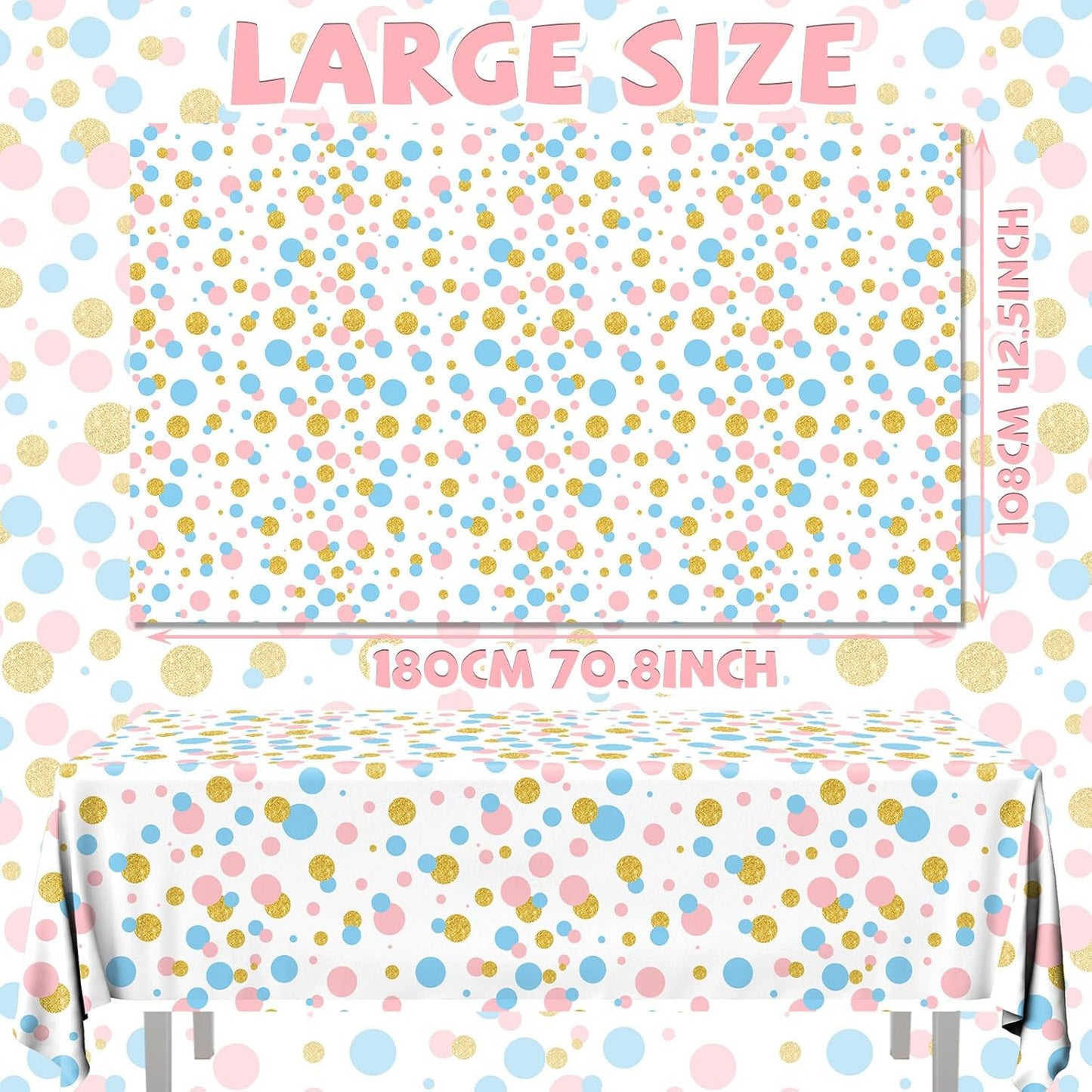 Gender Reveal Decorations Disposable Tablecloth, 3Pcs Gender Reveal Table Cloths Baby Shower Table Cover for Boy or Girl Gender Reveal Party Decorations Supplies