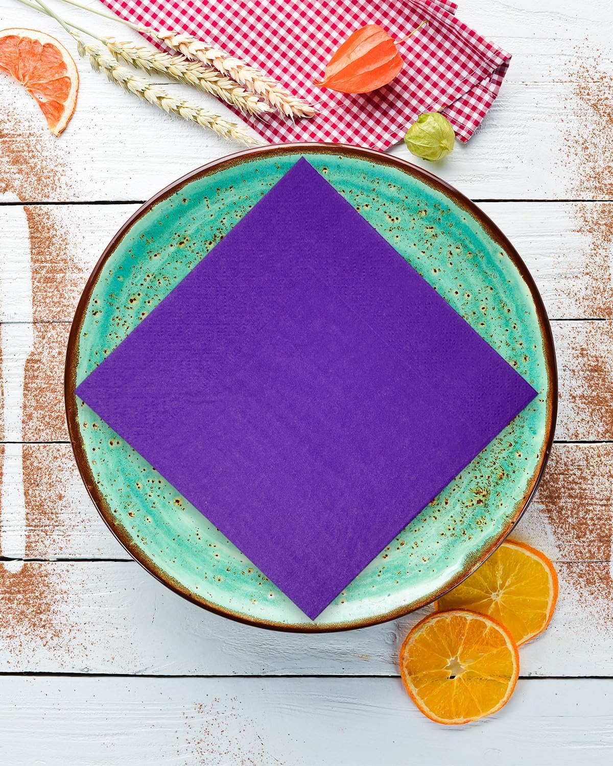 Purple Cocktail Napkins 5 * 5inch disposable Beverage Napkin paper for Cocktail, Wedding, Dinner,Birthday Party Dessert Wine Paper Napkins( 120 Count)