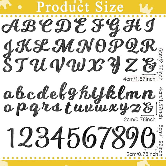 64 Pcs Acrylic Number & Alphabet Cake Toppers - A-Z Letters, 0-9 Numbers, Black - DIY Personalized Name Cupcake Toppers for Weddings, Birthdays, Party Decorations