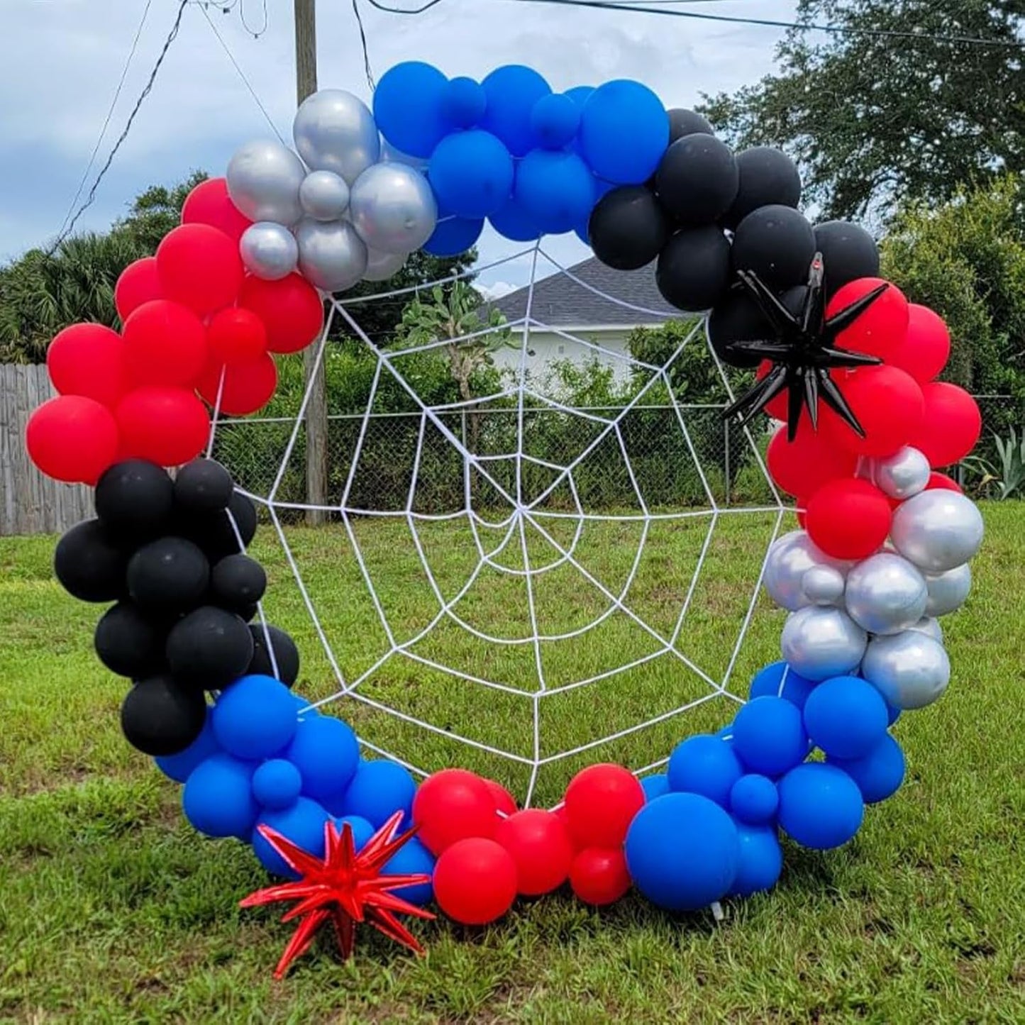 Red Blue Black Balloons, 12Inch Red Blue Black and Silver Balloon for Boys Party Kids Theme Birthday Baby Shower Graduation Party Decorations
