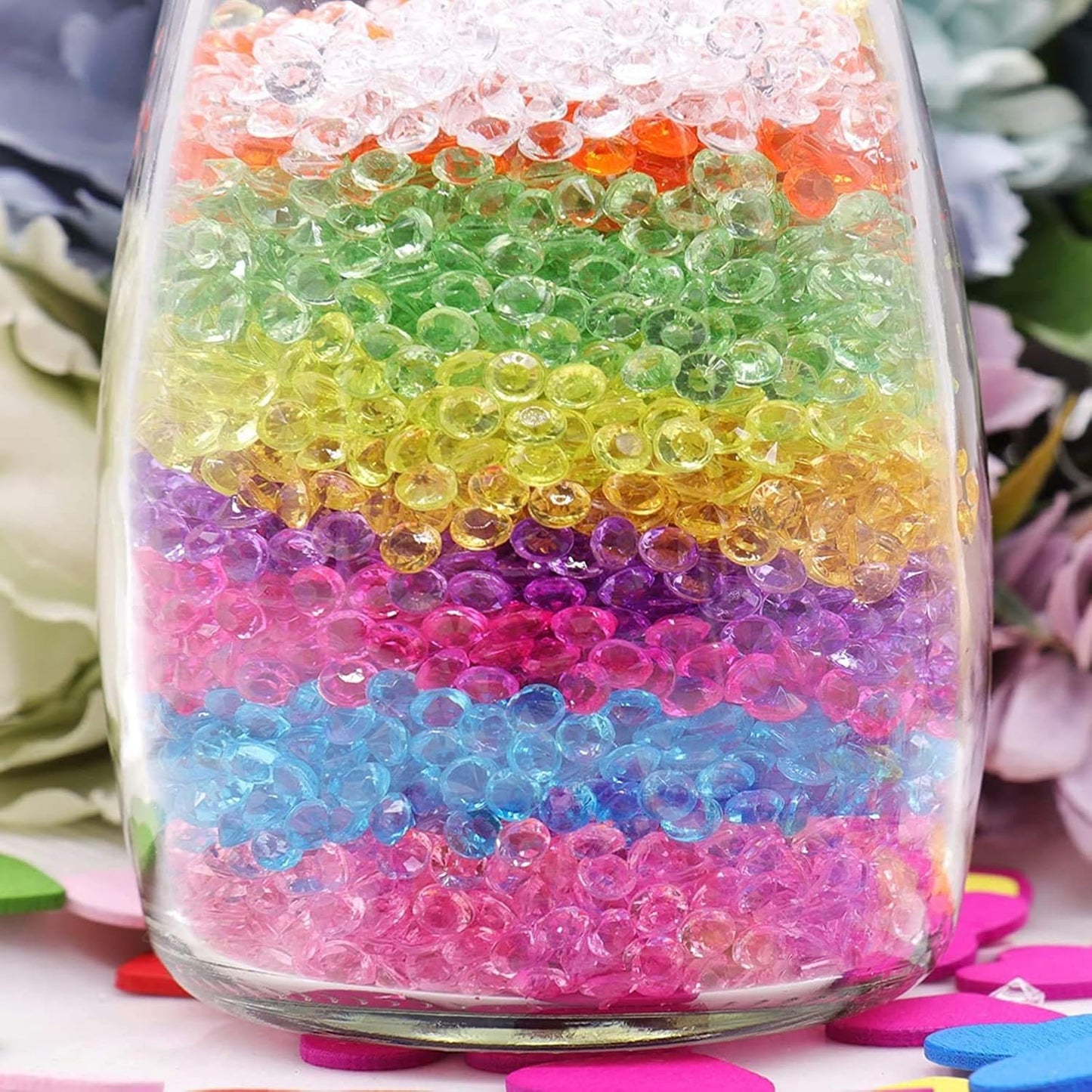 ZKC 10mm 1000PCS Crystal Acrylic Diamond Vase Fillers Beads for Wedding Centerpiece Table Scatter Shower Party Vase Beads Decorations(Mix)