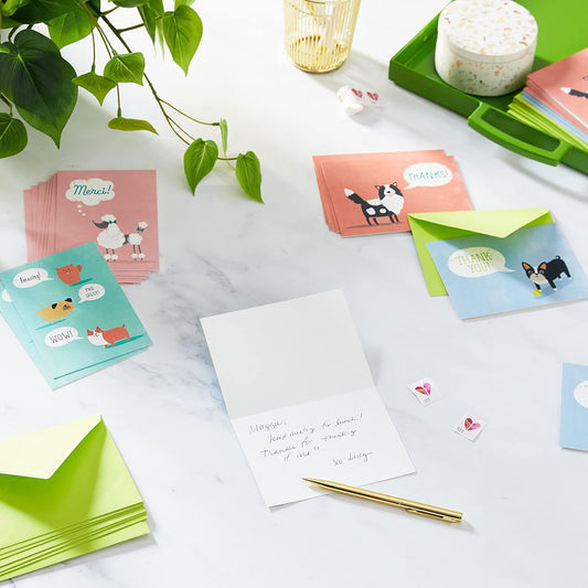 Hallmark Thank You Cards Assortment, Cute Dogs (48 Cards and Envelopes)