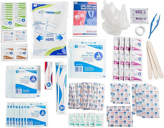 Primacare KC-25PP 25 Person Compact First Aid Kit with 157 Pieces Emergency Medical Supplies, Portable Kits for Home, School and Office, Wall Mount, 10x7x3 inches