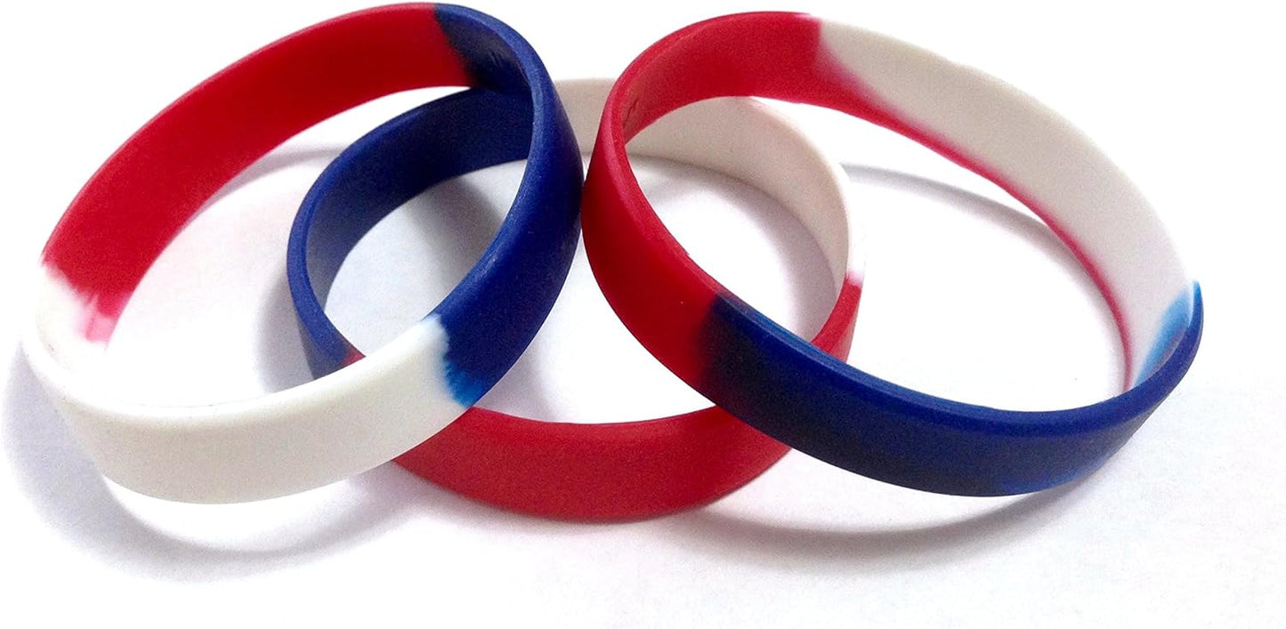 TheAwristocrat 1 Dozen (12) Multi-Pack Blank Rubber Wristbands Silicone Bracelets - Select from a Variety of Colors