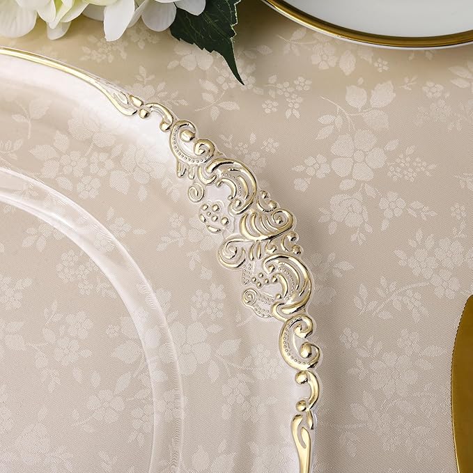 allgala Heavy Quality Round Charger Plates - Charger for Dinner Plates - Set of Charger Plates for Table Decor - Ideal for Weddings, Weddings, Thanksgiving Parties & Holidays - Clear (13-Inch 48-Pack)