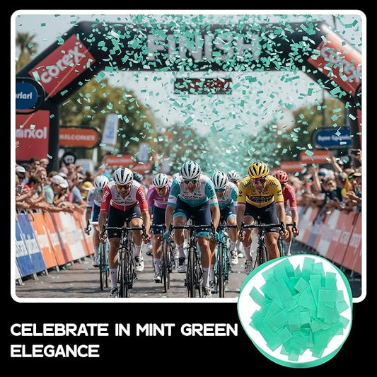 Ultimate Confetti, Mint Green Biodegradable Confetti - Rectangular Flame-Resistant and Slow-Falling Tissue Paper Confetti for Cannon and Launcher use – Best for Celebrations - 1 lb, 16 oz
