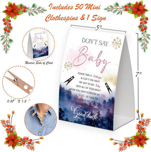 Winter Boho Starry Sky Shower Decorations,Don't Say Baby Baby Shower Game,Gender Neutral Baby Shower Decorations,Small Clothespin Game,Baby Shower Ideas,Baby Shower Games 50 Guest,Party Games