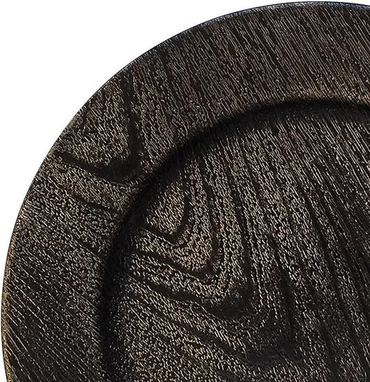 13" Antique Black Charger Plates, Round Charger for Dinner Plates, Farmhouse Plate Chargers, Rustic Table Chargers for Parties, Family Dinners, 6Pcs
