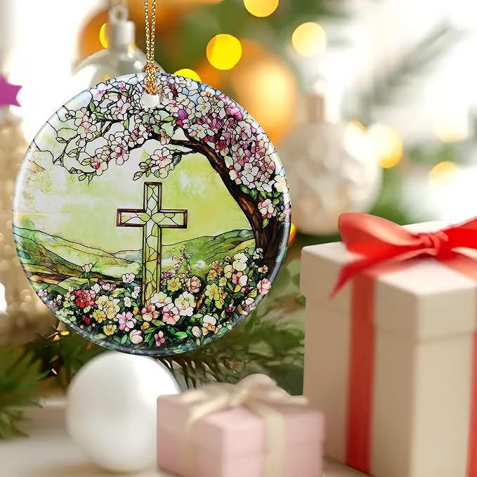 Cross Ornament, Christmas Ornament – Christmas Tree Decor, Holiday Decoration, Stocking Stuffer, Christian Gifts, Religious Gifts, Festive Gift Idea, Gifts for Christians, Friends, and Family