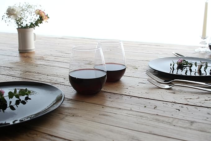 TOSSWARE POP 18oz Vino XL SET OF 12, Premium Quality, Recyclable, Unbreakable & Crystal Clear Plastic Wine Glasses, 12 Count (Pack of 1)
