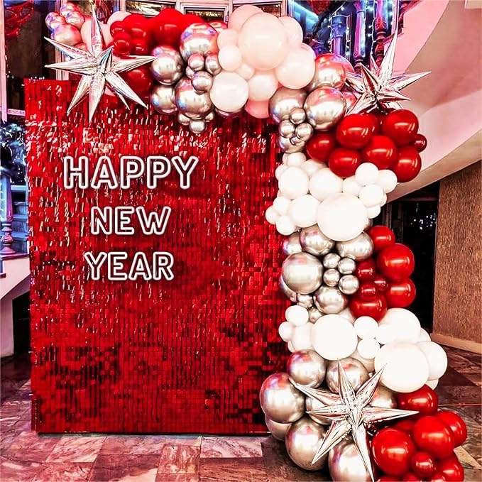 Red Balloons, 140pcs 18 12 10 5 Inch Different Sizes Pack Party Latex Balloons for Birthday Halloween Holiday Balloon Garland as Party Decorations