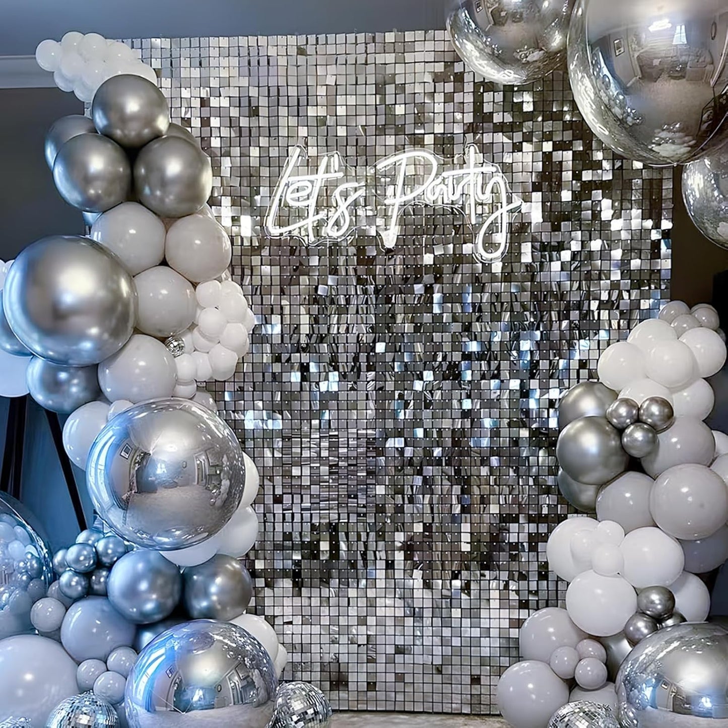 Silver Metallic Chrome Latex Balloons, 150pcs 5 inches Round Helium Silver Balloons for Birthday Baby Shower Wedding Birthday Party Decorations