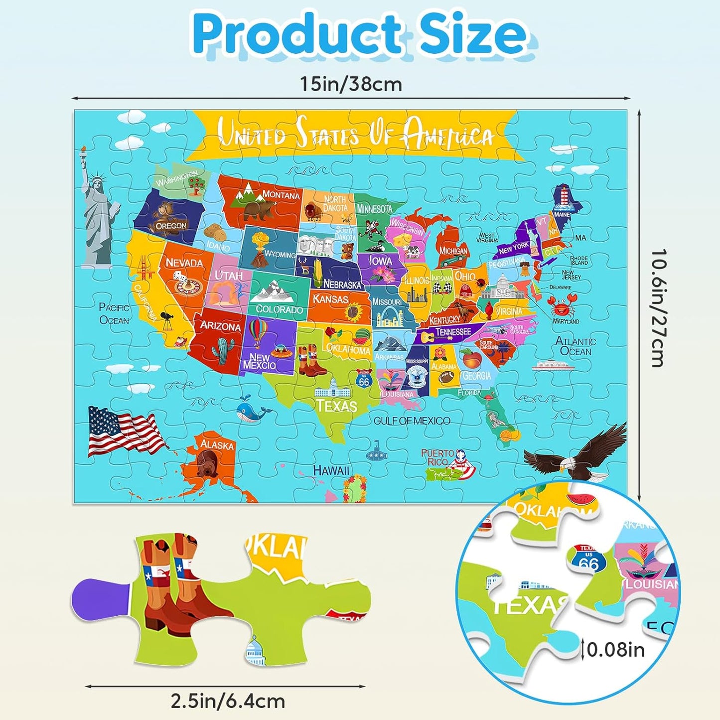 4 Pack 100 Piece Puzzles for Kids Ages 4-6 - Jigsaw Puzzles for Kids Ages 6-8 8-10 100 Piece Jigsaw Puzzle for Adults Toddler Children Learning Educational Puzzles Toys Gifts for Girls Boys
