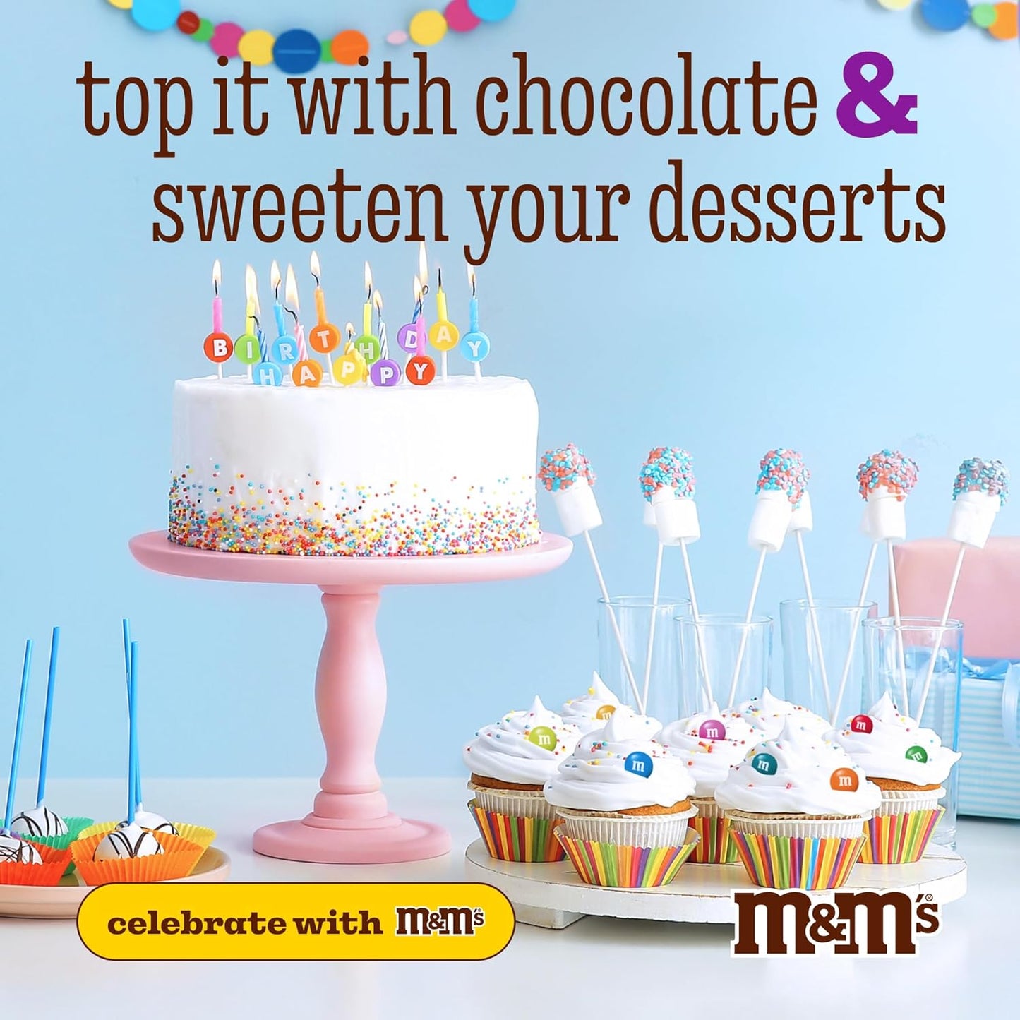 M&M’S WORLD Light Blue Milk Chocolate Candy, 5lbs of M&M'S in Resealable Pack for Candy Bars, Birthdays, Baby Showers, Gender Reveals, It's A Boy, Dessert Tables & DIY Party Favors